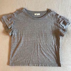 Madewell ruffle sleeve T shirt
